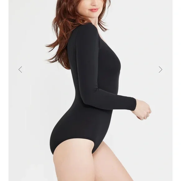 NWT Black Long Sleeve shaping Bodysuit     small/Med - Picture 3 of 4